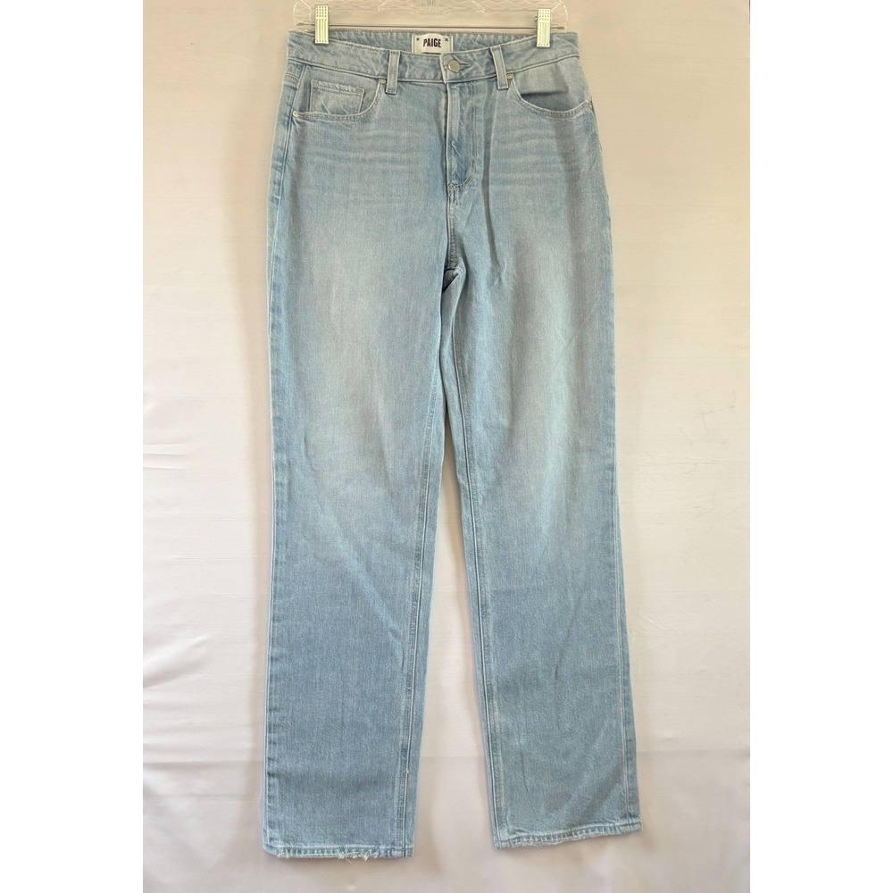 PAIGE Sarah Straight Jeans Folklore Light Blue High Rise Straight Leg W4506